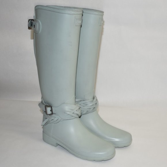 $225 Hunter Reft Back Adjustable Woven Strap Tall Boot Waterproof Snow 6 (G5) - Picture 1 of 9